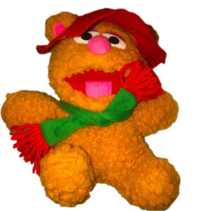 𝅺vtg 80s Fozzie Bear Baby Fozzie Christmas Jim Henson 1987 Plush Teddy Bear 7.5”
